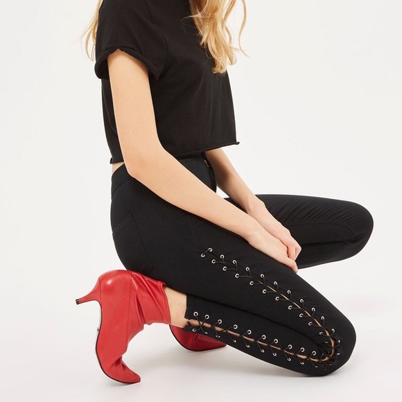 topshop lace up jeans
